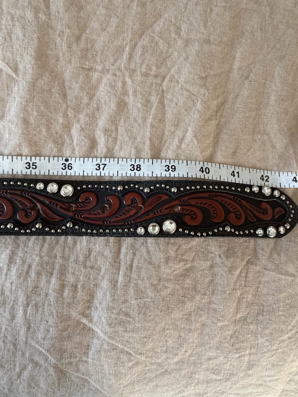 Tony Lama Western Leather Belt - Picture 6 of 8